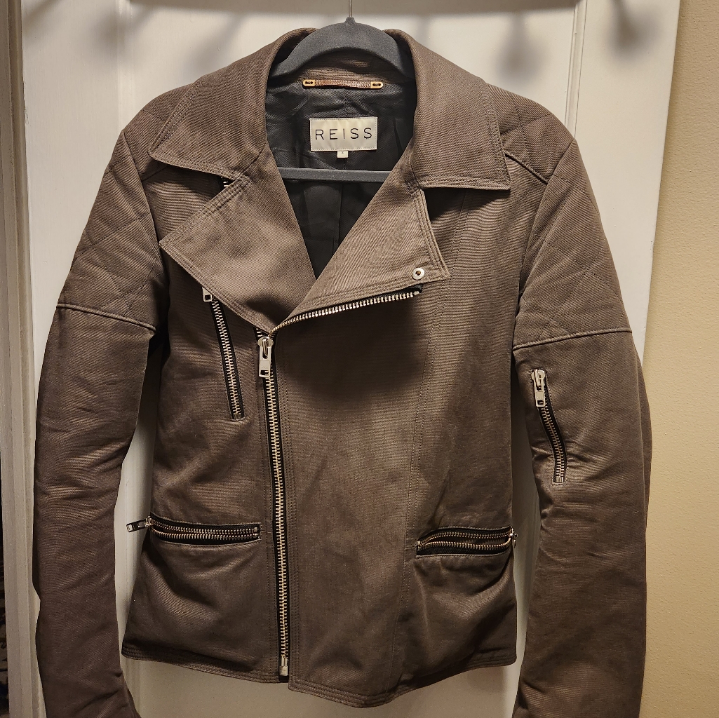 Reiss Grey Biker Jacket